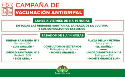 CAMPAÑA DE VACUNACIÓN ANTIGRIPAL EN ESTEBAN ECHEVERRÍA