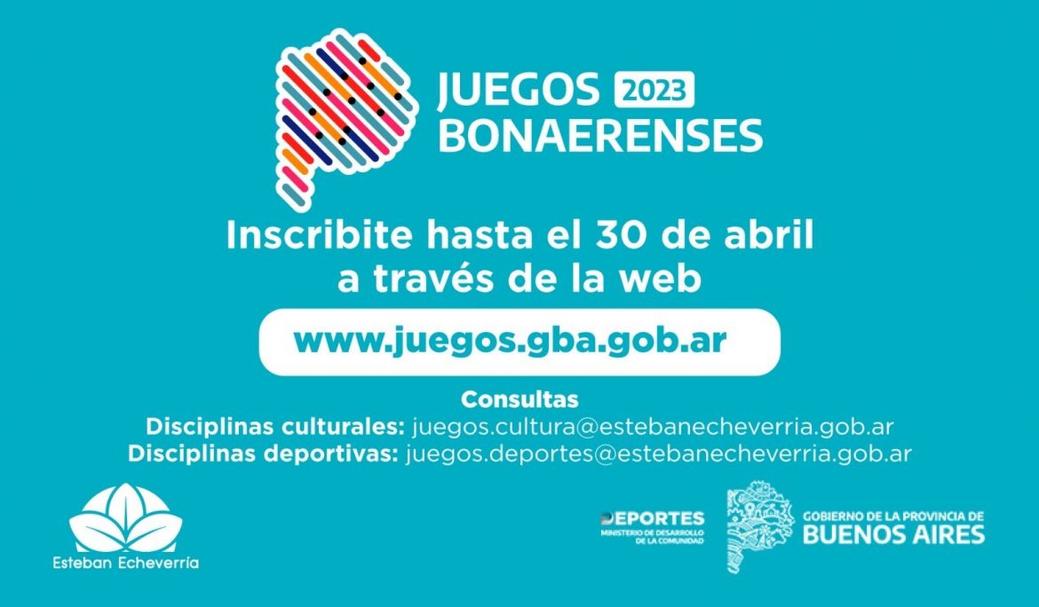 CONTINÚA LA INSCRIPCIÓN A LOS JUEGOS BONAERENSES 2023