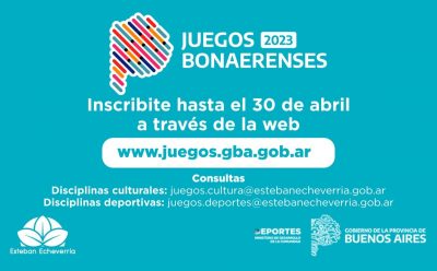CONTINÚA LA INSCRIPCIÓN A LOS JUEGOS BONAERENSES 2023