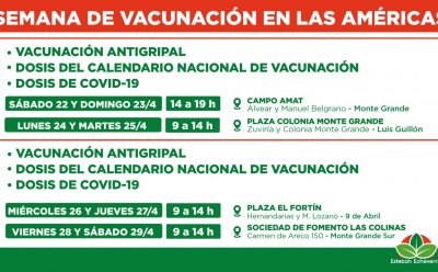 EL MUNICIPIO DE ESTEBAN ECHEVERRÍA SE SUMARÁ A LA SEMANA DE VACUNACIÓN EN LAS AMÉRICAS