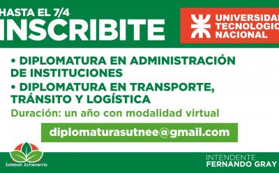 ÚLTIMO DÍA DE INSCRIPCIÓN A LAS DIPLOMATURAS DE LA UTN