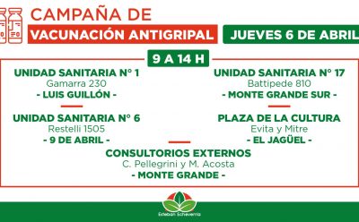 JORNADAS DE VACUNACIÓN ANTIGRIPAL EN ESTEBAN ECHEVERRÍA