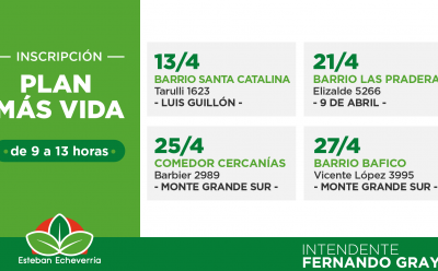 JORNADAS DE INSCRIPCIÓN AL PLAN MÁS VIDA