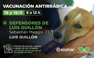 EL MUNICIPIO REALIZARÁ JORNADAS DE VACUNACIÓN ANTIRRÁBICA EN LUIS GUILLÓN