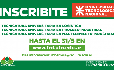 CONTINÚA LA INSCRIPCIÓN A LAS TECNICATURAS DE LA UTN
