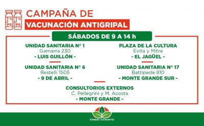 CONTINÚA LA VACUNACIÓN ANTIGRIPAL EN ESTEBAN ECHEVERRÍA