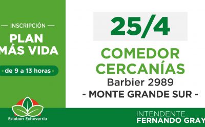 OPERATIVO DE INSCRIPCIÓN AL PLAN MÁS VIDA EN MONTE GRANDE SUR