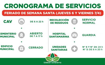 CRONOGRAMA DE SERVICIOS DURANTE SEMANA SANTA