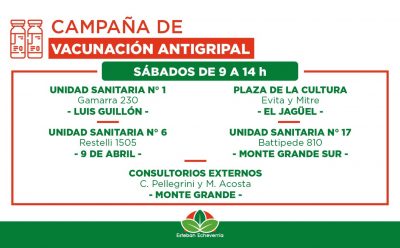 CONTINÚA LA VACUNACIÓN ANTIGRIPAL EN ESTEBAN ECHEVERRÍA