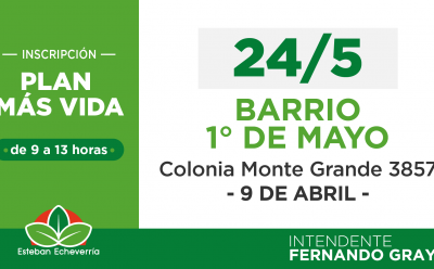 JORNADA DE INSCRIPCIÓN AL PLAN MÁS VIDA EN 9 DE ABRIL