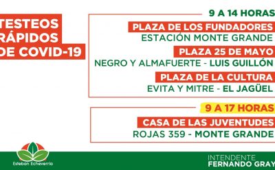 CONTINÚAN LOS TESTEOS DE COVID-19 EN ESTEBAN ECHEVERRÍA