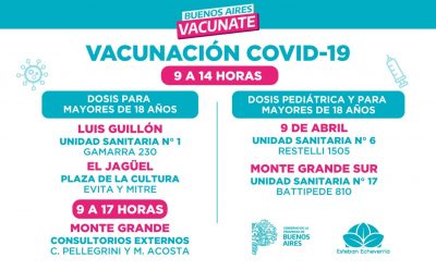 NUEVAS JORNADAS DE VACUNACIÓN CONTRA EL COVID-19