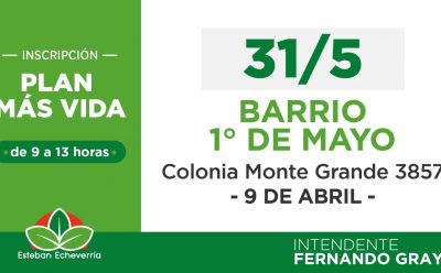 CONTINÚAN LAS JORNADAS DE INSCRIPCIÓN AL PLAN MÁS VIDA