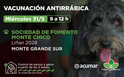 NUEVA JORNADA DE VACUNACIÓN ANTIRRÁBICA EN MONTE GRANDE SUR