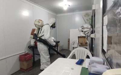 TAREAS DE DESINFECCIÓN EN LOS CENTROS DE TESTEO DE COVID-19