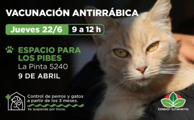 CONTINÚAN LOS OPERATIVOS DE VACUNACIÓN ANTIRRÁBICA PARA PERROS Y GATOS EN EL DISTRITO
