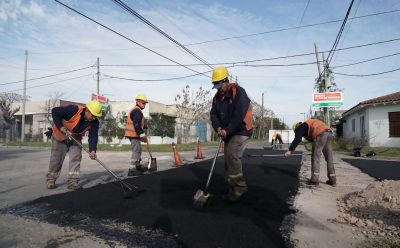 AVANZAN LOS TRABAJOS DE BACHEO EN EL DISTRITO