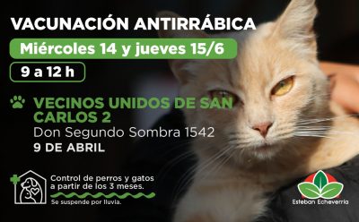 OPERATIVOS DE VACUNACIÓN ANTIRRÁBICA Y CONTROL DE SALUD PARA PERROS Y GATOS EN 9 DE ABRIL 