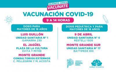 NUEVAS JORNADAS DE VACUNACIÓN CONTRA EL COVID-19