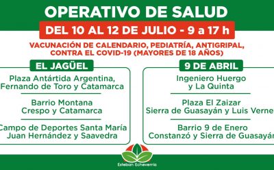OPERATIVOS TERRITORIALES DE VACUNACIÓN EN 9 DE ABRIL Y EL JAGÜEL