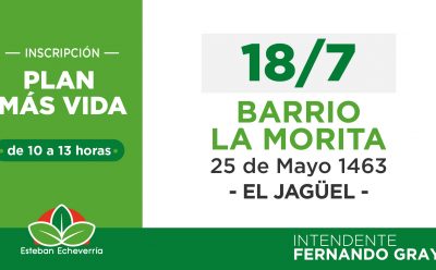 NUEVA JORNADA DE INSCRIPCIÓN AL PLAN MÁS VIDA EN EL JAGÜEL