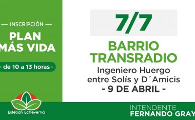 NUEVA JORNADA DE INSCRIPCIÓN AL PLAN MÁS VIDA EN 9 DE ABRIL