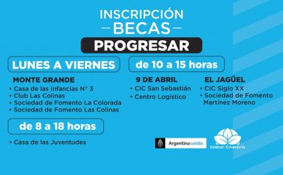 CONTINÚA LA INSCRIPCIÓN A LAS BECAS PROGRESAR