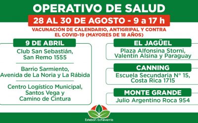 AVANZAN LOS OPERATIVOS TERRITORIALES DE VACUNACIÓN EN ESTEBAN ECHEVERRÍA