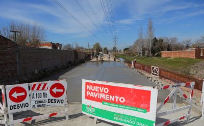 AVANZAN LAS OBRAS DE PAVIMENTACIÓN EN HORMIGÓN EN EL JAGÜEL