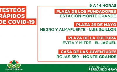 CONTINÚAN LOS TESTEOS DE COVID-19