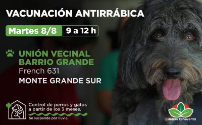 NUEVO OPERATIVO DE VACUNACIÓN ANTIRRÁBICA EN MONTE GRANDE SUR