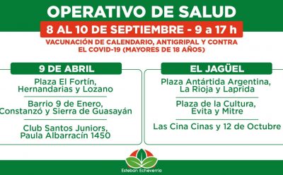 OPERATIVOS TERRITORIALES DE VACUNACIÓNEN EL JAGÜEL Y 9 DE ABRIL 
