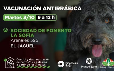 NUEVA JORNADA DE VACUNACIÓN ANTIRRÁBICA EN EL JAGÜEL