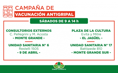 NUEVA JORNADA DE VACUNACIÓN ANTIGRIPAL