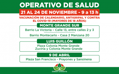 CONTINÚAN LOS OPERATIVOS TERRITORIALES DE SALUD EN ESTEBAN ECHEVERRÍA