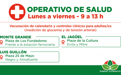 EL MUNICIPIO AVANZA CON LOS OPERATIVOS GRATUITOS DE VACUNACIÓN Y CONTROLES CLÍNICOS