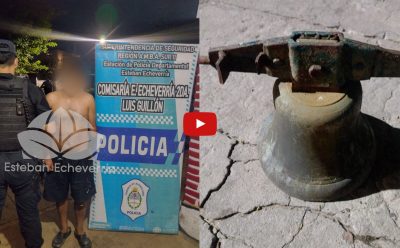 LUIS GUILLÓN: TRAS UN DOBLE ALLANAMIENTO DETUVIERON A DOS HOMBRES QUE ROBARON UNA CAMPANA DE LA PARROQUIA NUESTRA SEÑORA DEL VALLE