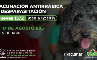 JORNADA DE VACUNACIÓN ANTIRRÁBICA Y DESPARASITACIÓN EN 9 DE ABRIL