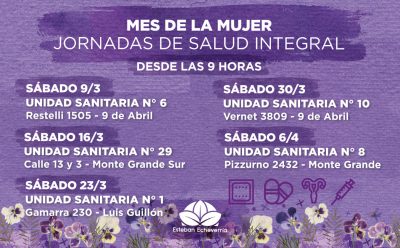 CONTINÚAN LAS JORNADAS DE SALUD INTEGRAL EN EL MES DE LA MUJER