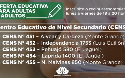 OFERTA EDUCATIVA PARA ADULTAS Y ADULTOS EN ESTEBAN ECHEVERRÍA