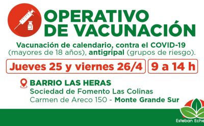 EL MUNICIPIO CONTINÚA CON LOS OPERATIVOS DE VACUNACIÓN EN ESTEBAN ECHEVERRÍA