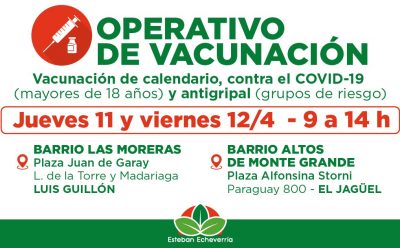 AVANZAN LOS OPERATIVOS GRATUITOS DE VACUNACIÓN
