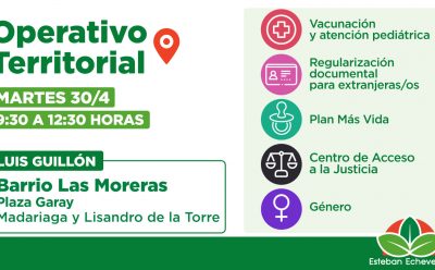 EL MUNICIPIO DE ESTEBAN ECHEVERRÍA REALIZARÁ UN OPERATIVO TERRITORIAL EN LUIS GUILLÓN