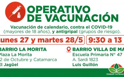 CONTINÚAN LOS OPERATIVOS GRATUITOS DE VACUNACIÓN EN ESTEBAN ECHEVERRÍA