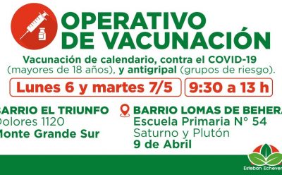 EL MUNICIPIO CONTINÚA CON LOS OPERATIVOS DE VACUNACIÓN EN EL DISTRITO