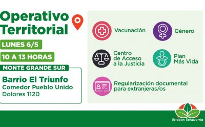EL MUNICIPIO DE ESTEBAN ECHEVERRÍA REALIZARÁ UN OPERATIVO TERRITORIAL EN MONTE GRANDE SUR
