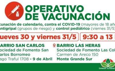 EL MUNICIPIO AVANZA CON LOS OPERATIVOS GRATUITOS DE VACUNACIÓN EN EL DISTRITO