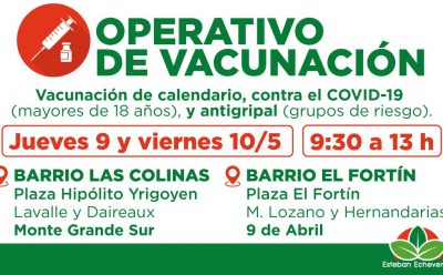 AVANZAN LOS OPERATIVOS GRATUITOS DE VACUNACIÓN EN EL DISTRITO