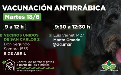 NUEVAS JORNADAS DE VACUNACIÓN ANTIRRÁBICA
