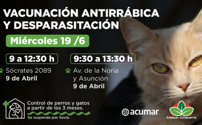 VACUNACIÓN ANTIRRÁBICA Y DESPARASITACIÓN EN 9 DE ABRIL